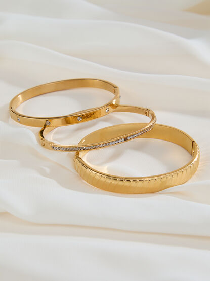 Eloise 3PK Ribbed Bangle - TULLABEE