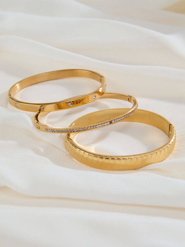 Eloise 3PK Ribbed Bangle - TULLABEE
