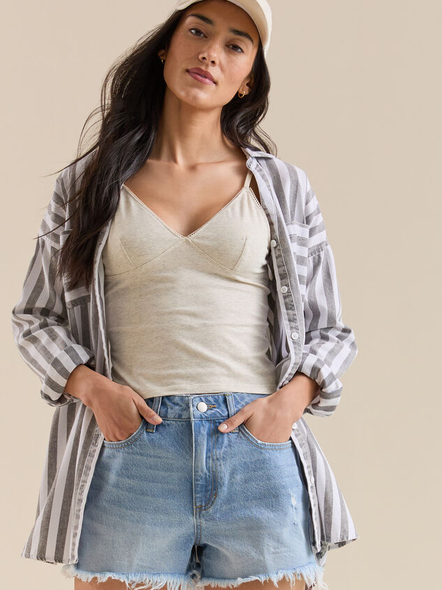 Lumi Mid Rise Denim Short - TULLABEE