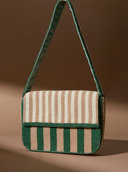 Jordan Striped Beaded Purse - TULLABEE