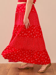 Fleur Floral Maxi Skirt Detail 3 - TULLABEE