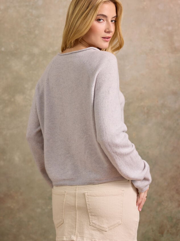 Brighton Cashmere Roll Neck Cardigan Detail 6 - TULLABEE