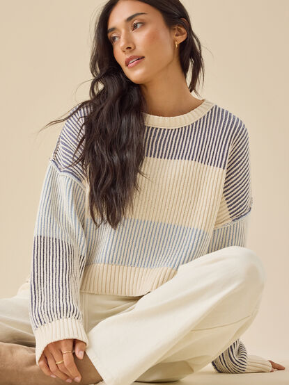 Sloane Ribbed Striped Sweater - TULLABEE