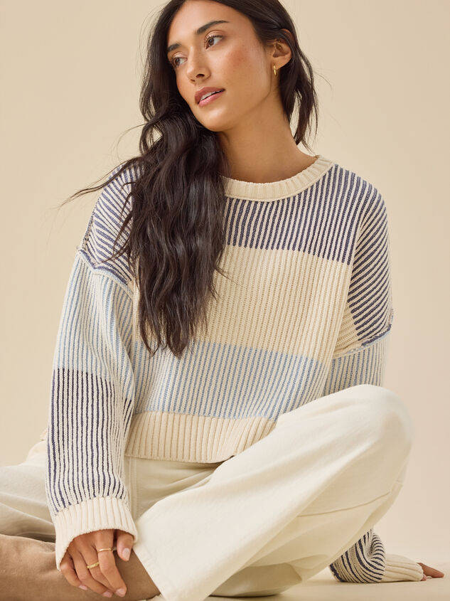 Sloane Ribbed Striped Sweater - TULLABEE
