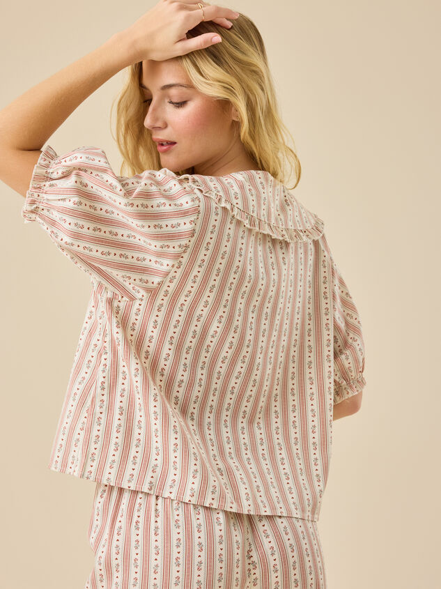 Candy Cane Stripe Mama Pj Set Detail 5 - TULLABEE