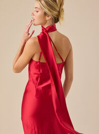 Connie Satin Maxi Dress Detail 6 - TULLABEE