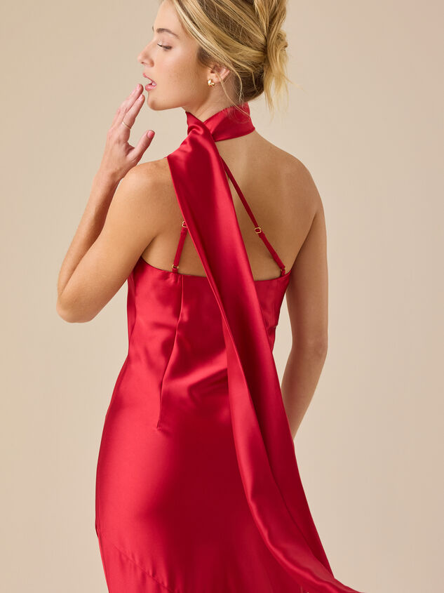 Connie Satin Maxi Dress Detail 6 - TULLABEE