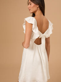 Leanne Satin Mini Dress Detail 2 - TULLABEE