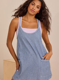 Hang Tough Striped Denim Mini Dress - TULLABEE