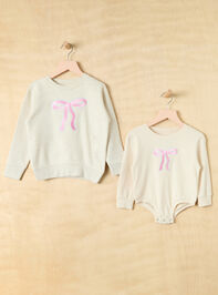 Presley Bow Sweatshirt Detail 2 - TULLABEE