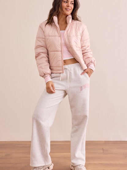 Frosted Heart Puffer Jacket - TULLABEE