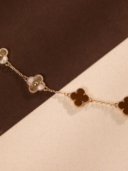 Clover Double Sided Brown Bracelet - TULLABEE