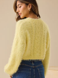 Callie Fuzzy Cropped Sweater Detail 5 - TULLABEE