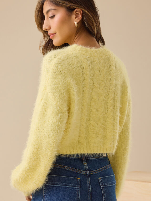 Callie Fuzzy Cropped Sweater Detail 5 - TULLABEE