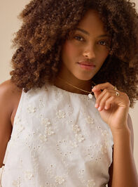 Jaycie Embroidered Side Tie Tank Detail 4 - TULLABEE