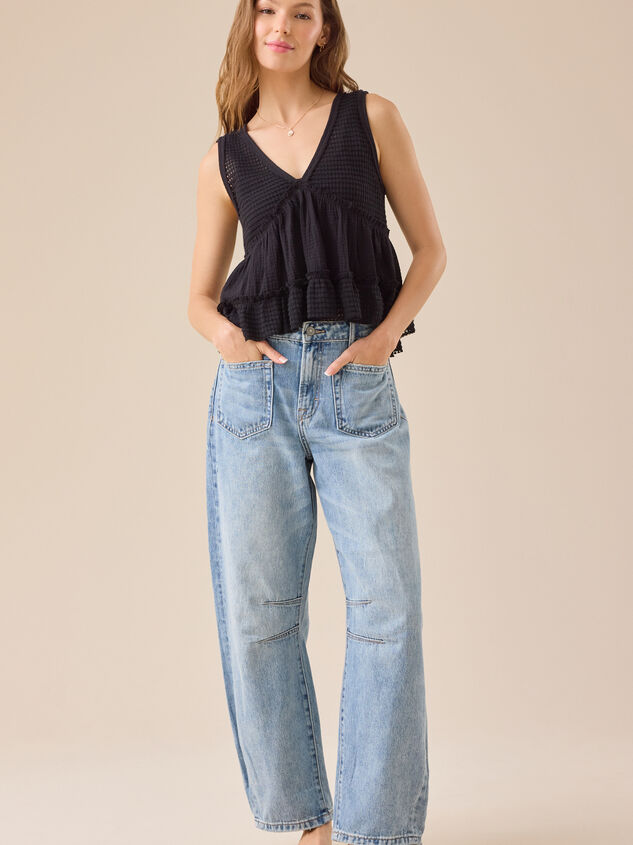 Jasper Mid Rise Barrel Jeans - TULLABEE