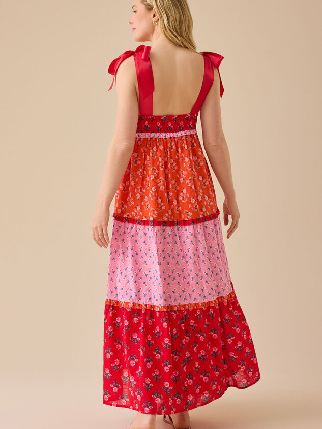 Kourtney Floral Tiered Maxi Dress Detail 5 - TULLABEE
