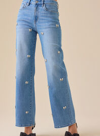 Gwennie Bow Embellished Jeans Detail 2 - TULLABEE