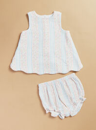 Vivian Floral Open Back Top and Bloomer Set Detail 2 - TULLABEE
