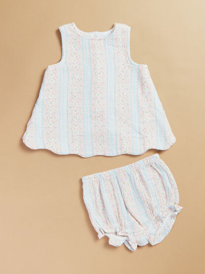 Vivian Floral Open Back Top and Bloomer Set - TULLABEE