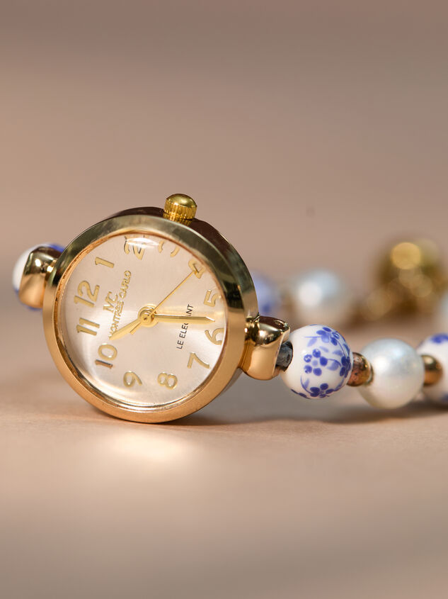 Painted Bead Pull Tie Watch Detail 2 - TULLABEE
