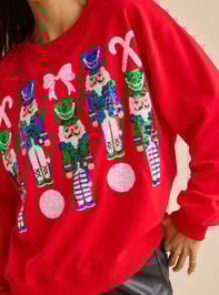 Nutcracker Sparkle Pullover Detail 3 - TULLABEE