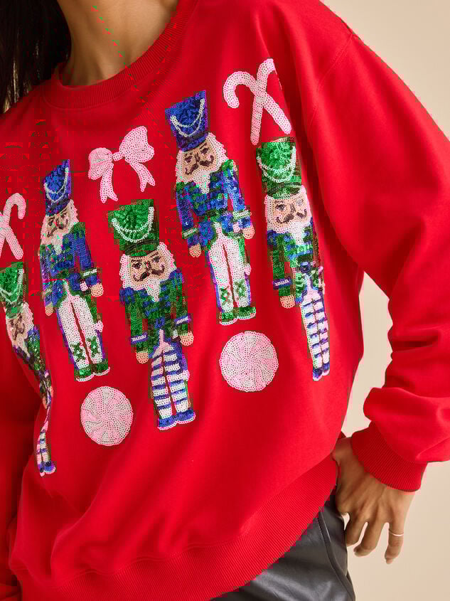 Nutcracker Sparkle Pullover Detail 3 - TULLABEE