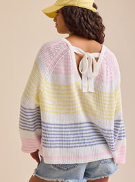 Kaleigh Striped Bow Back Sweater Detail 2 - TULLABEE