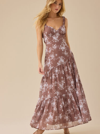 Lacy Floral Maxi Dress - TULLABEE