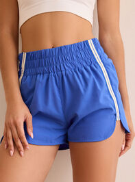 Varsity Stripe Shorts Detail 2 - TULLABEE