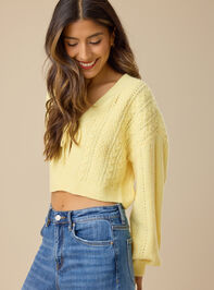 Quinn Cable Tie Front Cardigan Detail 3 - TULLABEE