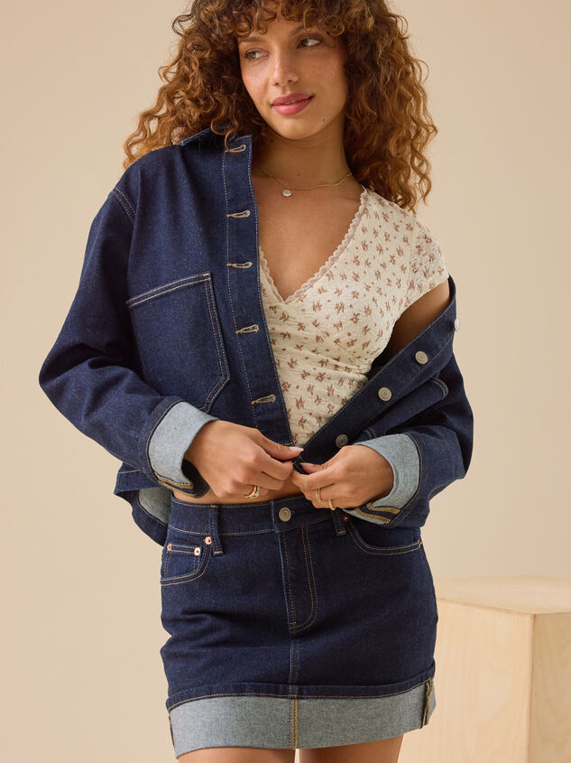 Jackie Denim Skirt Detail 2 - TULLABEE