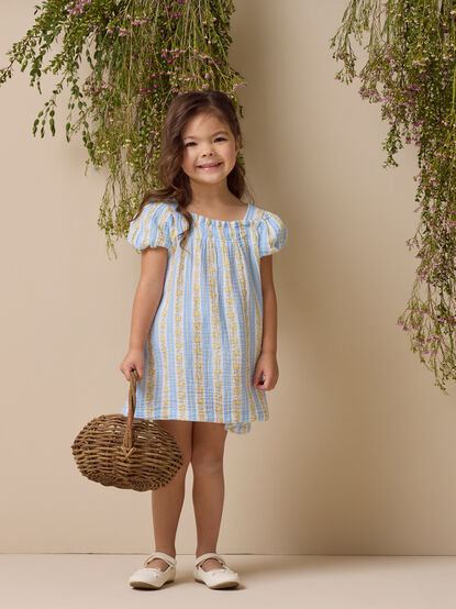 Winnie Mae Stripe Dress & Bloomer Set - TULLABEE