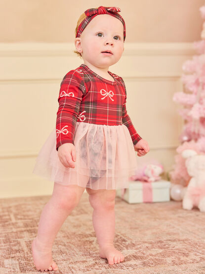 Hadley Bow Plaid Tutu Bodysuit - TULLABEE