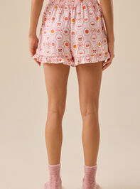 Hazel Pumpkin Spice Sleep Shorts Detail 4 - TULLABEE