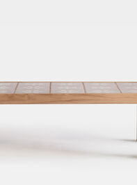 Audrey Wood Coffee Table Pink and Cream Detail 3 - TULLABEE
