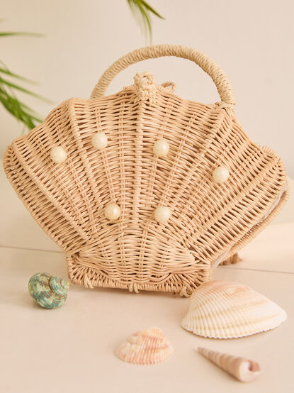 Straw Seashell Handbag Purse - TULLABEE