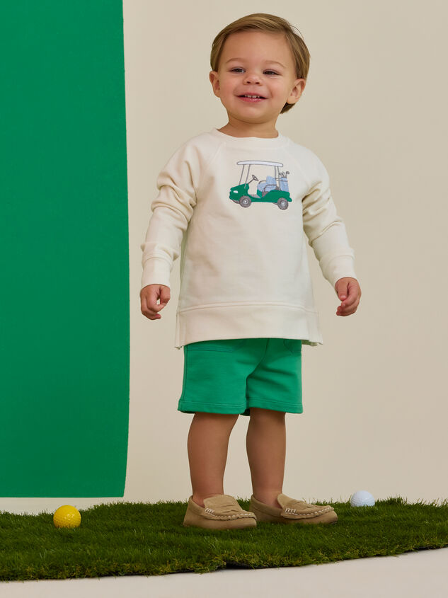 Gabe Golf Cart Embroidered Baby Sweatshirt - TULLABEE