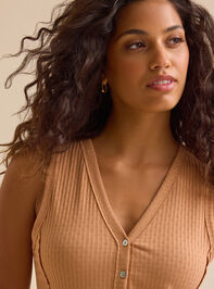 Elarie Pointelle Button Down Tank Detail 3 - TULLABEE