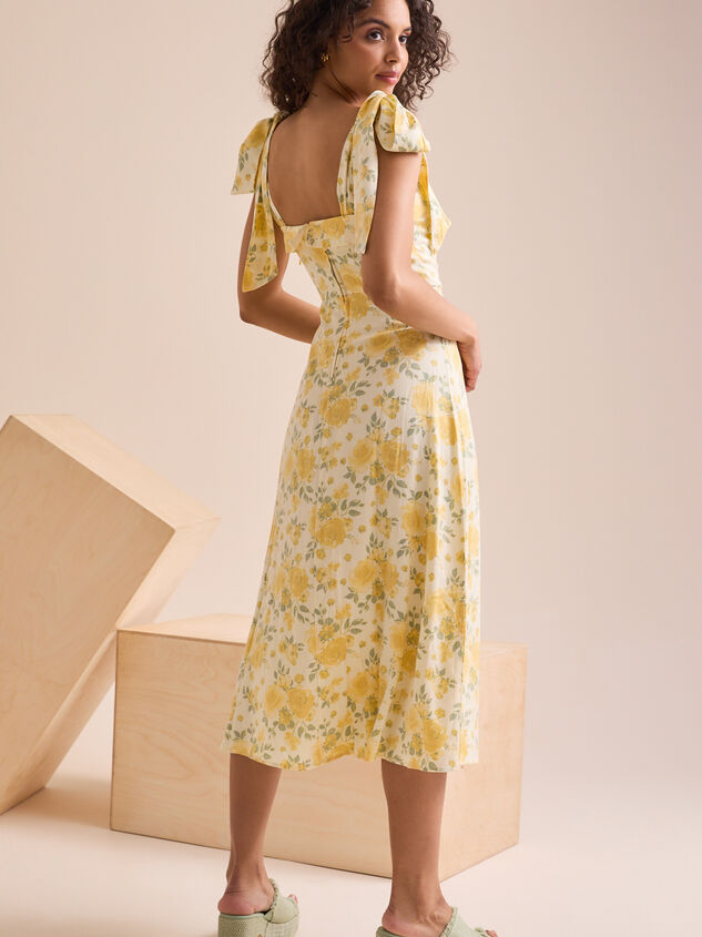 Selena Floral Midi Dress Detail 4 - TULLABEE