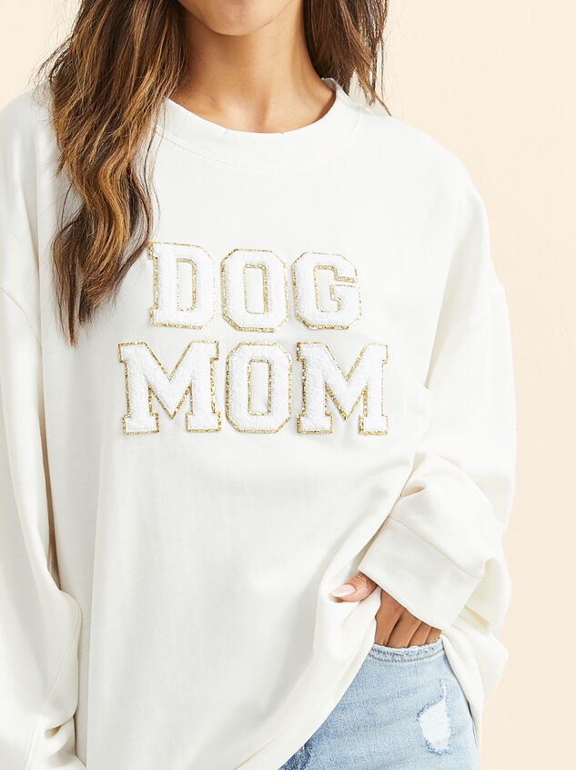 Dog Mom Sweatshirt Detail 4 - TULLABEE