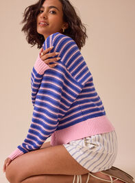 Poppy Bright Boxy Sweater Detail 3 - TULLABEE