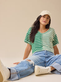 Vala Striped Knit Top - TULLABEE