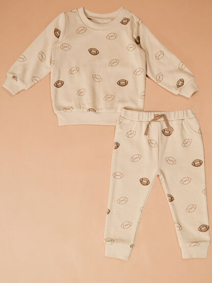 Vintage Football Sweatshirt and Jogger Set by Mud Pie - TULLABEE