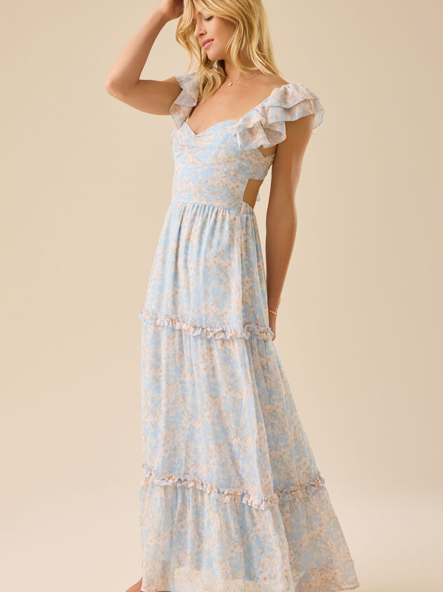 Auburn Floral Maxi Dress Detail 4 - TULLABEE