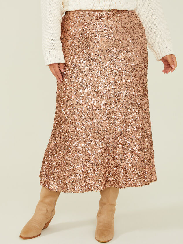 Cameron Sequin Maxi Skirt Detail 3 - TULLABEE