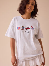 USA Embroidered Oversized Tee - TULLABEE