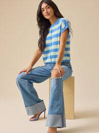 Peony Striped Sweater Vest - TULLABEE