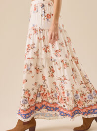Arabella Mixprint Tiered Maxi Skirt Detail 3 - TULLABEE