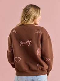 Cowgirl Icons Embroidered Mama Sweatshirt Detail 2 - TULLABEE